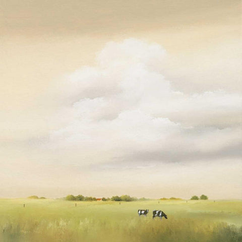 Cows I Gold Ornate Wood Framed Art Print with Double Matting by Paus, Hans