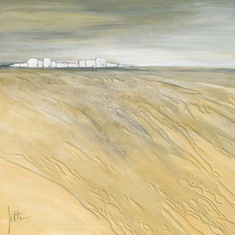 Waving landscape I White Modern Wood Framed Art Print with Double Matting by Roseboom, Jettie