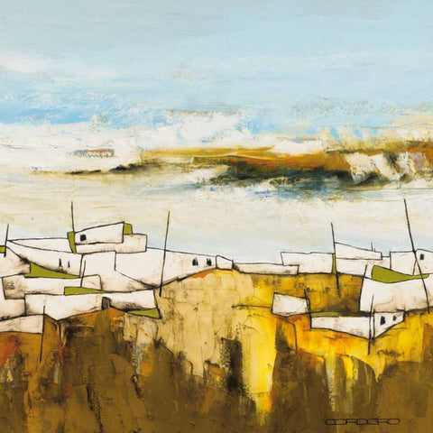 Peaceful village II Gold Ornate Wood Framed Art Print with Double Matting by Cordaro, Emiliano