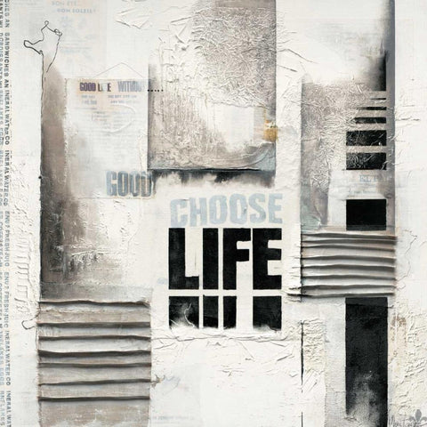 Choose life White Modern Wood Framed Art Print with Double Matting by Oudkerk, Marie-Louise