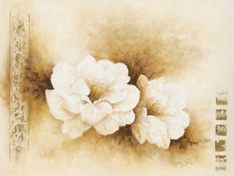 Modest beauty I White Modern Wood Framed Art Print with Double Matting by Jansma, Betty