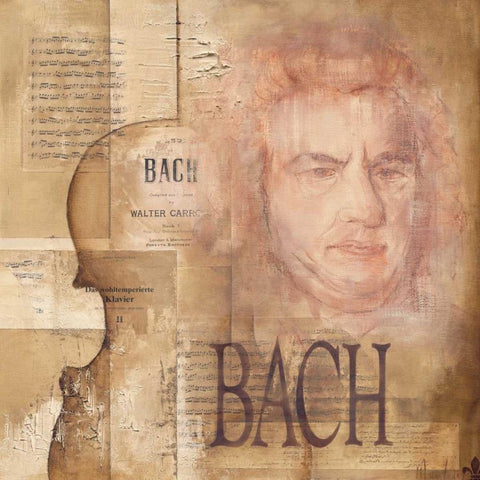 A tribute to Bach Black Modern Wood Framed Art Print by Oudkerk, Marie-Louise