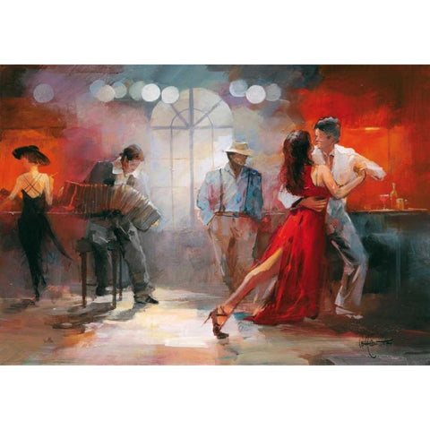 Tango Black Modern Wood Framed Art Print by Haenraets, Willem