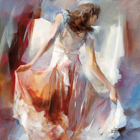 Summerdress II Black Modern Wood Framed Art Print by Haenraets, Willem