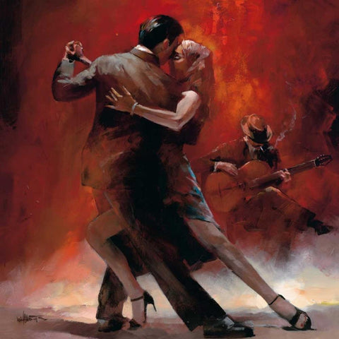 Tango Argentino II Black Modern Wood Framed Art Print by Haenraets, Willem