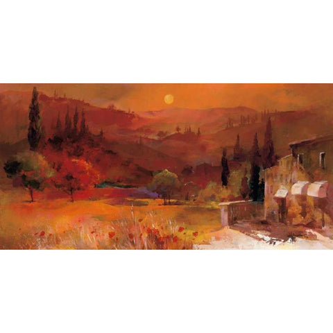 Romantic Tuscany II Black Modern Wood Framed Art Print by Haenraets, Willem