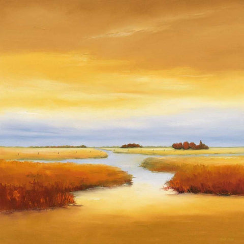 Down the River I Gold Ornate Wood Framed Art Print with Double Matting by Paus, Hans