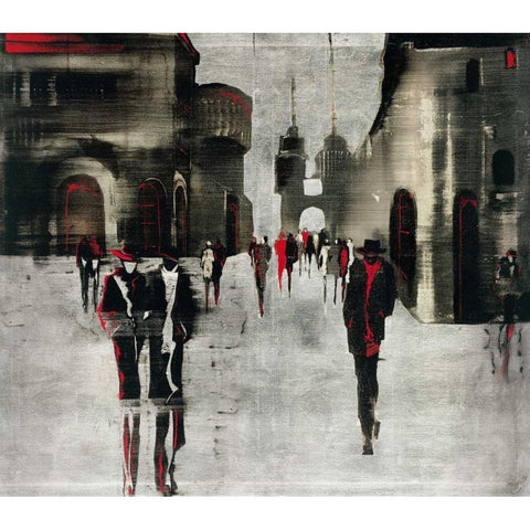 City scene II Gold Ornate Wood Framed Art Print with Double Matting by Radzetska, Elena