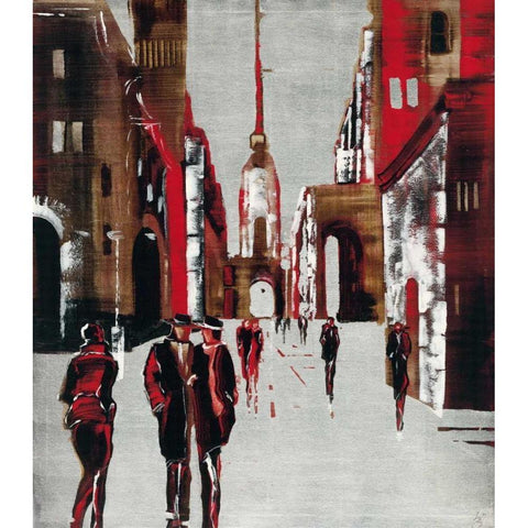 City scene III Black Modern Wood Framed Art Print by Radzetska, Elena