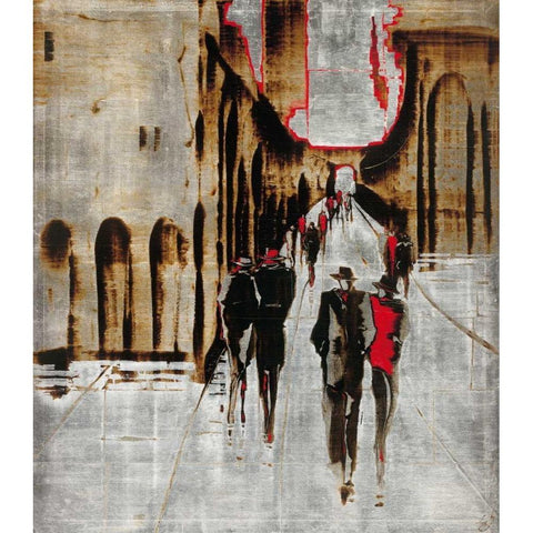City scene IV White Modern Wood Framed Art Print by Radzetska, Elena