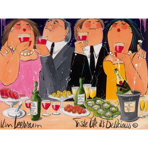 Its Delicious Black Modern Wood Framed Art Print by van Leersum, El