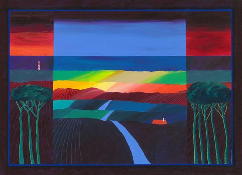 Lighthouse I Black Ornate Wood Framed Art Print with Double Matting by van Oostmalle, Cees