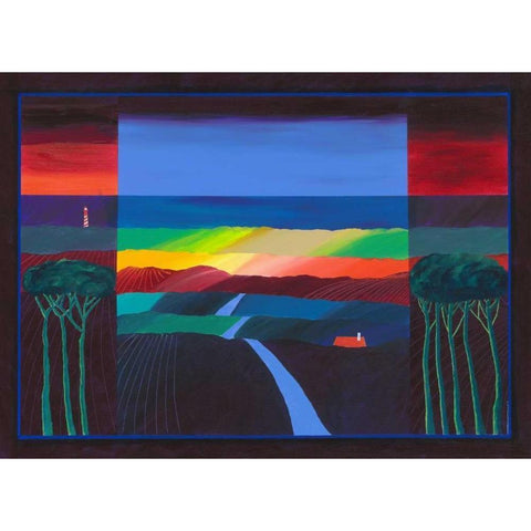 Lighthouse I Black Modern Wood Framed Art Print by van Oostmalle, Cees