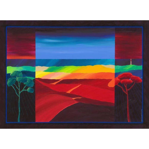 Lighthouse II Black Modern Wood Framed Art Print by van Oostmalle, Cees