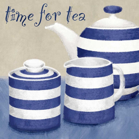 Time for tea White Modern Wood Framed Art Print by Linda, Wood