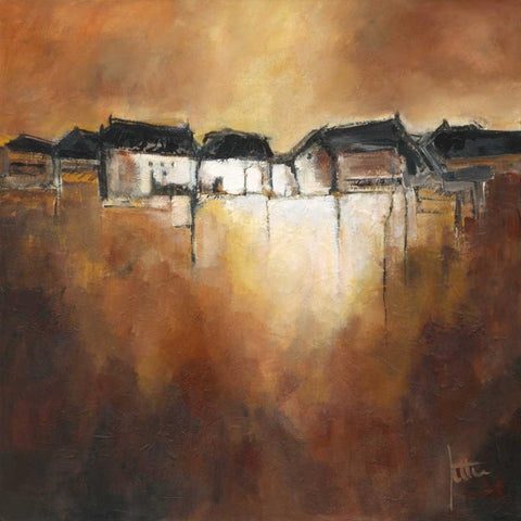 Restful scene III Black Ornate Wood Framed Art Print with Double Matting by Roseboom, Jettie