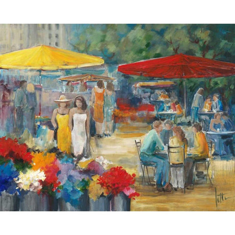 Summer market I White Modern Wood Framed Art Print by Roseboom, Jettie