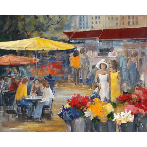 Summer market II Black Modern Wood Framed Art Print with Double Matting by Roseboom, Jettie