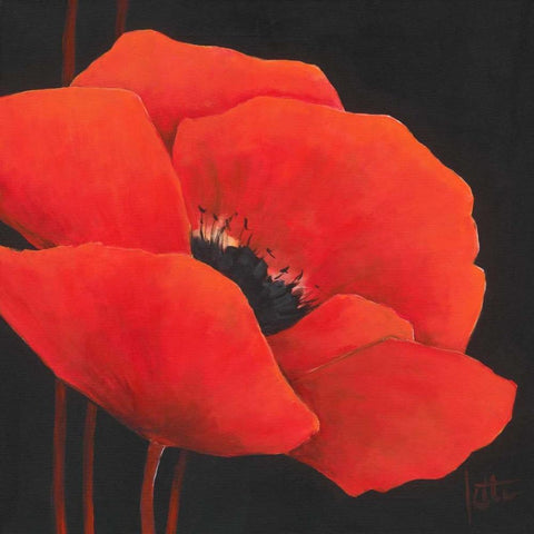 Simple red II Black Ornate Wood Framed Art Print with Double Matting by Roseboom, Jettie