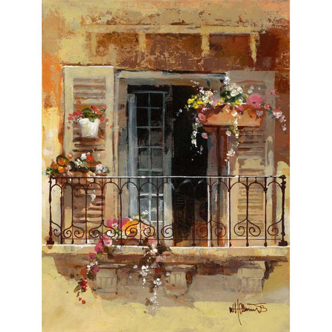 Balcony IV Black Modern Wood Framed Art Print by Haenraets, Willem