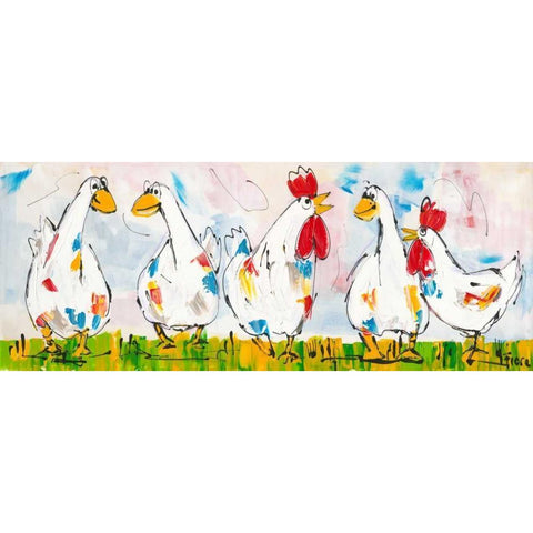 All together White Modern Wood Framed Art Print by Fiore, Art