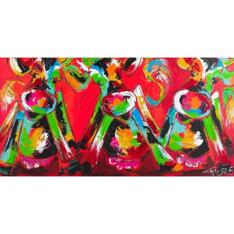 Dancing cow Black Modern Wood Framed Art Print by Fiore, Art