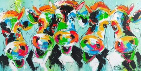 We are family White Modern Wood Framed Art Print with Double Matting by Fiore, Art