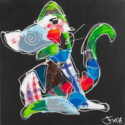 Cool animal IV Black Modern Wood Framed Art Print by Fiore, Art