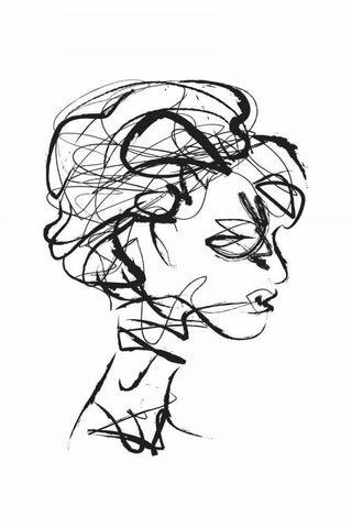 Portretta Black Ornate Wood Framed Art Print with Double Matting by Waltz, Anne