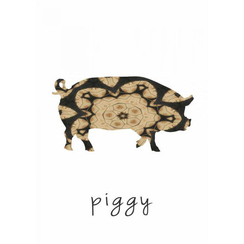 Piggy I White Modern Wood Framed Art Print by Waltz, Anne