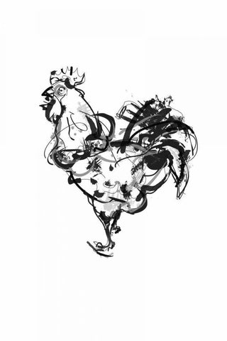 Cockella Black Ornate Wood Framed Art Print with Double Matting by Waltz, Anne