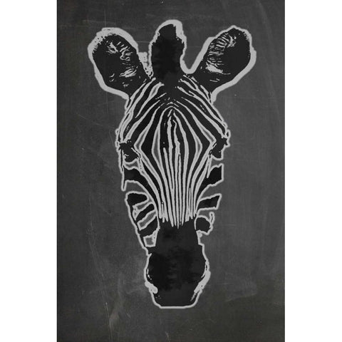 Zebra Gris Black Modern Wood Framed Art Print with Double Matting by Waltz, Anne