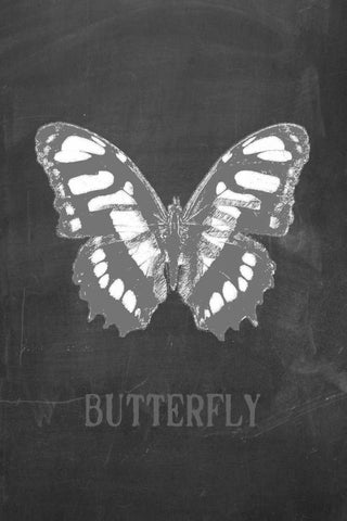 Butterfly Gris Black Ornate Wood Framed Art Print with Double Matting by Waltz, Anne