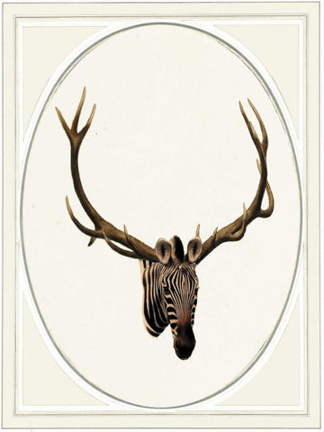 Zebradeer II Black Ornate Wood Framed Art Print with Double Matting by Waltz, Anne