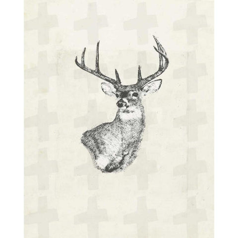 Deer wild II White Modern Wood Framed Art Print by Waltz, Anne