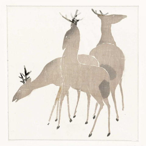 Hertjes White Modern Wood Framed Art Print with Double Matting by Waltz, Anne