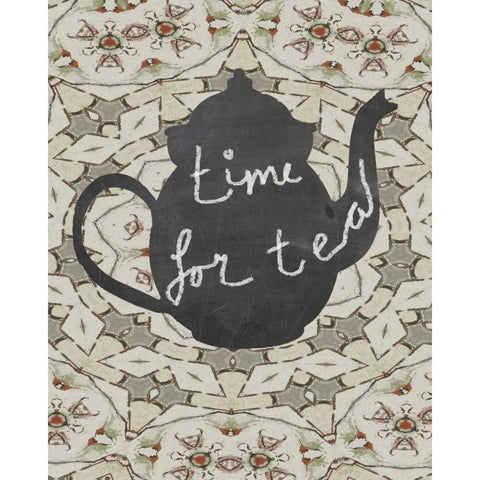 time for tea Black Modern Wood Framed Art Print with Double Matting by Waltz, Anne