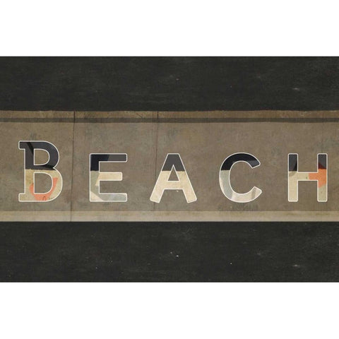 Beach II Black Modern Wood Framed Art Print with Double Matting by Waltz, Anne