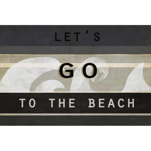 Lets go to the beach White Modern Wood Framed Art Print by Waltz, Anne