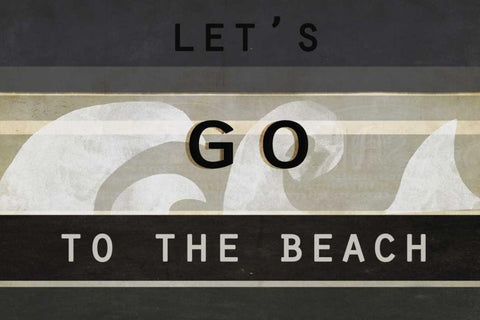 Lets go to the beach Black Ornate Wood Framed Art Print with Double Matting by Waltz, Anne