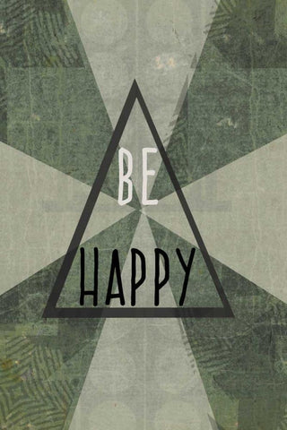 be happy Black Ornate Wood Framed Art Print with Double Matting by Waltz, Anne