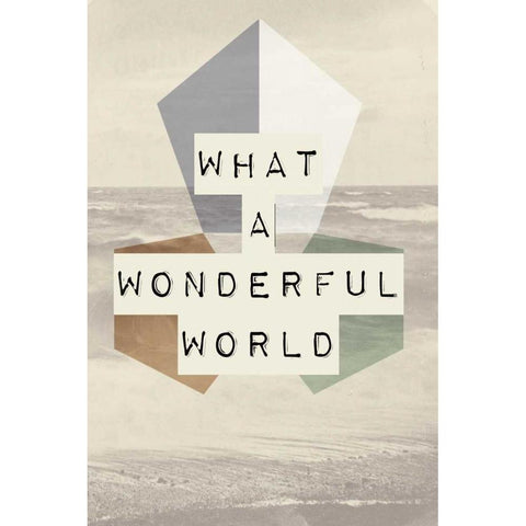 wonderful world I Black Modern Wood Framed Art Print with Double Matting by Waltz, Anne