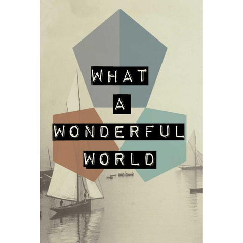 wonderful world II Black Modern Wood Framed Art Print with Double Matting by Waltz, Anne
