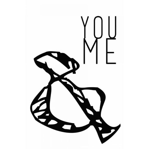 You and me White Modern Wood Framed Art Print by Waltz, Anne