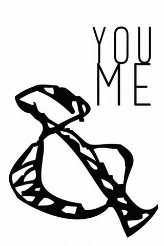 You and me White Modern Wood Framed Art Print with Double Matting by Waltz, Anne