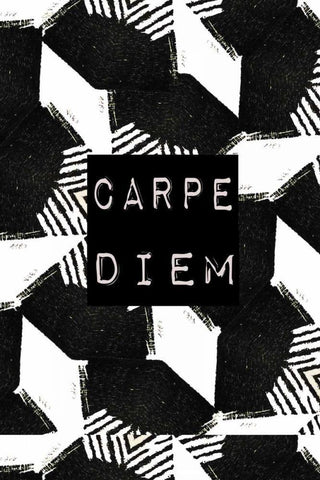 Carpe diem White Modern Wood Framed Art Print with Double Matting by Waltz, Anne