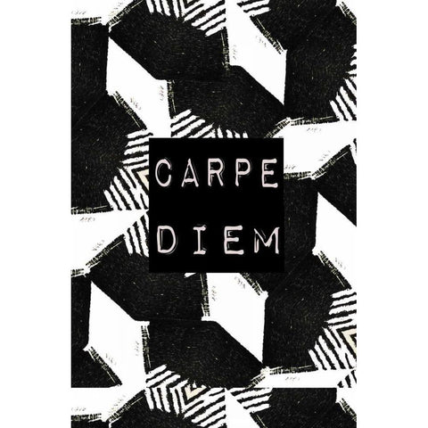 Carpe diem Gold Ornate Wood Framed Art Print with Double Matting by Waltz, Anne