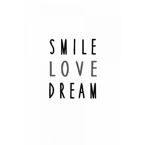 Smile love dream Black Modern Wood Framed Art Print with Double Matting by Waltz, Anne