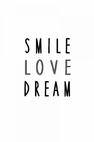 Smile love dream Black Ornate Wood Framed Art Print with Double Matting by Waltz, Anne