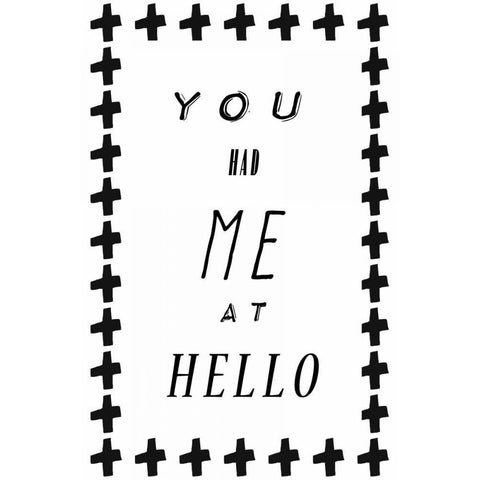 You had me â€¦I Black Modern Wood Framed Art Print with Double Matting by Waltz, Anne